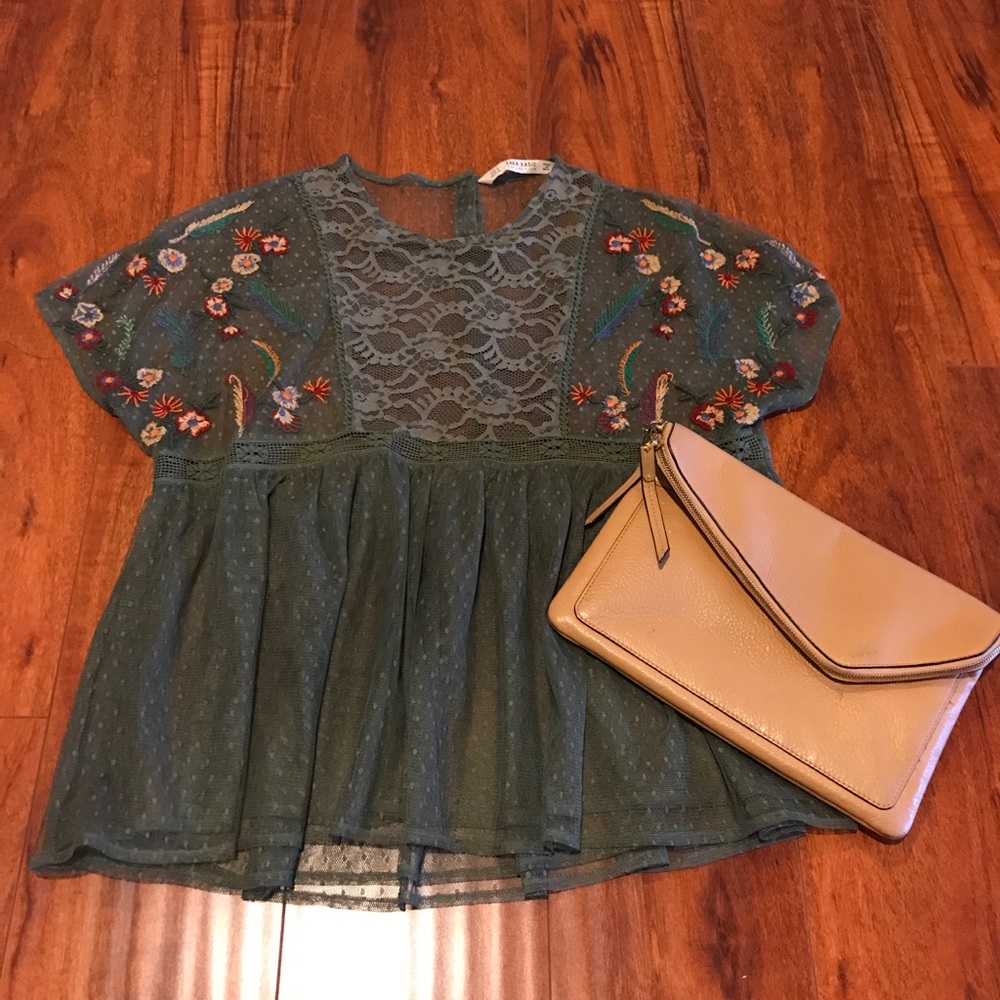 Zara basics boho top
